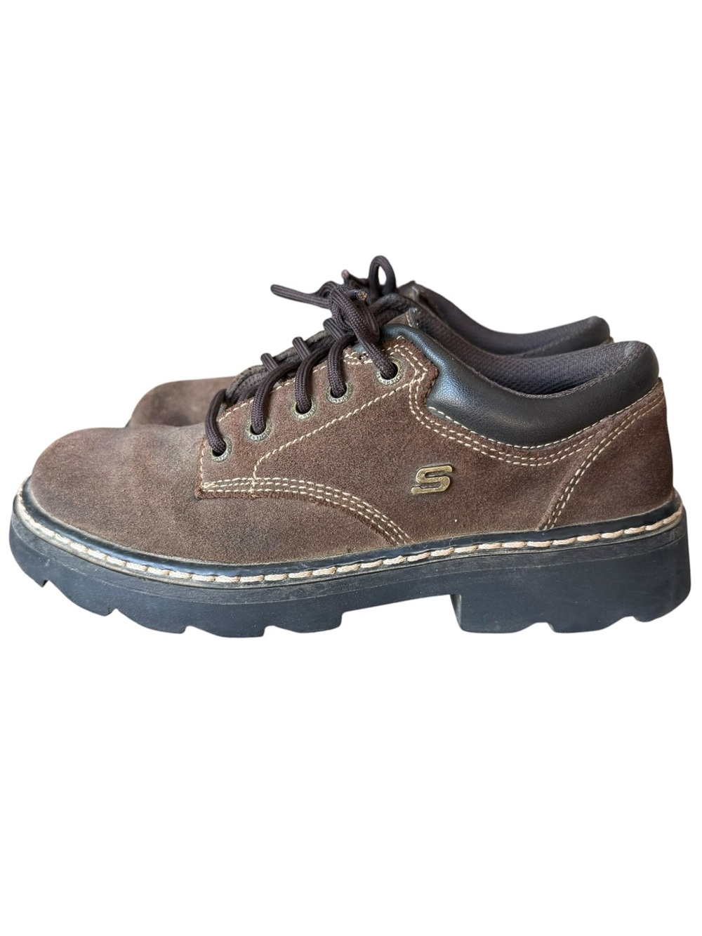 Skechers Brown Suede Oxfords, Women’s 6